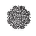 hand drawn Aztec sun ethnic symbol