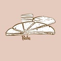 Hand-drawn Baba bread illustration