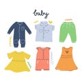 Hand drawn baby clothes