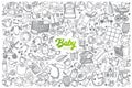 Hand drawn baby shop set with lettering Royalty Free Stock Photo