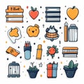 Hand drawn back to school labels collection style. AI Generated Royalty Free Stock Photo