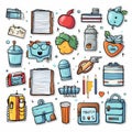 Hand drawn back to school labels collection style. AI Generated Royalty Free Stock Photo