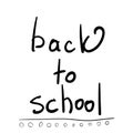 Hand-Drawn Back to School Sketchy Notebook Doodles with Lettering, Books, Shooting Stars, Hearts, and Swirls- Vector Royalty Free Stock Photo