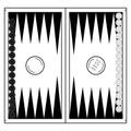 Hand drawn backgammon. Board game common in the east. Vector illustration Royalty Free Stock Photo