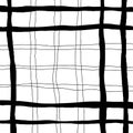 Hand drawn background with black grid, lines of different thickness. Monochrome, vector Royalty Free Stock Photo