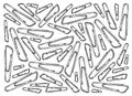 Hand Drawn Background of Paper Clips or Paperclips