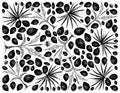 Hand Drawn Background of Saw Palmetto Berries with Coneflowers