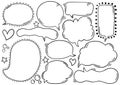 Hand drawn background Set of cute speech bubble in doodle style Royalty Free Stock Photo