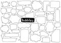 Hand drawn background Set of cute speech bubble in doodle style Royalty Free Stock Photo