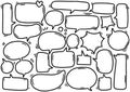 0120 hand drawn background Set of cute speech bubble eith text in doodle style Royalty Free Stock Photo