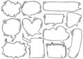 Hand drawn background Set of cute speech bubble in doodle style Royalty Free Stock Photo