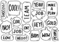 0067 hand drawn background Set of cute speech bubble eith text in doodle style