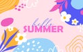 Hand-drawn background for summer season