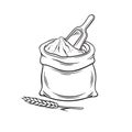 Hand drawn bag of flour Royalty Free Stock Photo