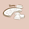 Hand-drawn Bammy bread illustration Royalty Free Stock Photo