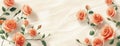 Hand-Drawn Banner: Scentimental Roses Arrangement Royalty Free Stock Photo