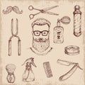 Hand Drawn Barber Elements