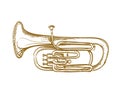 Hand drawn baritone horn