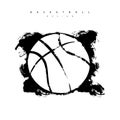 Hand drawn basketball ball. Grunge style, ink. Abstract illustration. Royalty Free Stock Photo