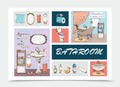 Hand Drawn Bathroom Elements Composition Royalty Free Stock Photo