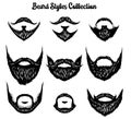 Hand drawn of beard styles collection