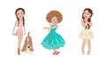 Hand drawn beautiful cute cartoon amazing fashion girls Royalty Free Stock Photo