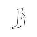 Hand drawn beautiful elegant leather woman boot with high heel Royalty Free Stock Photo