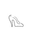 Hand drawn beautiful leather woman shoe with high heel.