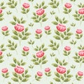 Hand-drawn beautiful summer and spring peony flower seamless pattern. Flower and leaf elements for fabric and textile Royalty Free Stock Photo