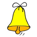 Hand drawn bell doodle vector cartoon icon