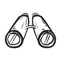 Hand drawn Binoculars icon in doodle style isolated Royalty Free Stock Photo