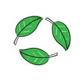 Hand drawn Biodegradable recyclable plastic free package icon. Vector bio recyclable degradable label logo template. doodle Royalty Free Stock Photo