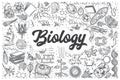 Hand drawn biology vector doodle set. Royalty Free Stock Photo