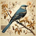 Hand-Drawn Bird Illustrations: Add Colorful Vibrancy to Your Design Royalty Free Stock Photo