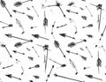 Hand Drawn Black Arrows Seamless Pattern Royalty Free Stock Photo