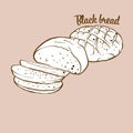 Hand-drawn Black bread bread illustration Royalty Free Stock Photo