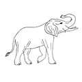 Hand drawn black doodle sketch elephant