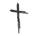 Hand drawn black grunge cross icon, simple Christian cross sign, hand-painted cross