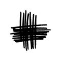 Hand drawn black ink brash stroke. Simple abstract element. Single, careless painted vector. Black, isolated on a white