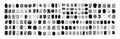 Hand drawn black ink doodle sketch textures vector set. Dots circular lines repeated strokes dashes spots patterns