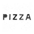 Hand drawn black lettering pizza.