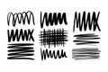 Hand Drawn Black Scribble Lines Textures and Patterns on White Background Keywords: scribble, doodle Royalty Free Stock Photo