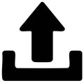 Hand drawn black upload symbol with an upward arrow. Minimalist icon for web, apps, and data sharing Royalty Free Stock Photo
