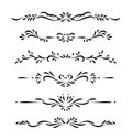 Hand drawn black vector ornamental decorative borders isolated on white background