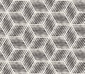 Hand drawn black and white ink striped seamless pattern. Vector grunge lattice texture. Monochrome brush strokes line Royalty Free Stock Photo