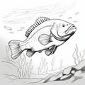 High-contrast Line Illustration Of Barramundi Fish: The New Yorker Style