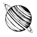 Hand drawn Saturn planet