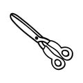 Hand drawn black and white scissors in doodle style Royalty Free Stock Photo