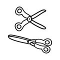 Hand drawn black and white scissors in doodle style Royalty Free Stock Photo