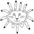 Doodle tattoo finger printable card